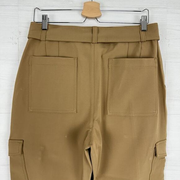 Banana Republic Slim Refined Stretch Cargo Pant Size 10 Beige Belted Tapered Leg - Picture 8 of 16